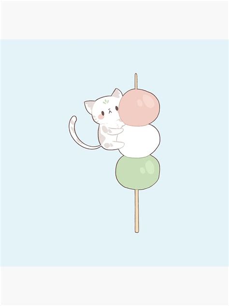 Kawaii Hanami Dango Cat Cute Japanese Gear Poster For Sale By