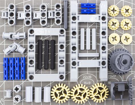 Technic Differential Gear Box Kit Gears Pins Axles Connectors 39
