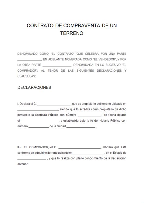 Contrato De Compraventa De Terreno Ejemplos Y Formatos Word PDF