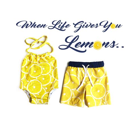 Lemons Brother And Sister Matching Outfit Girls One Piece Swimsuit