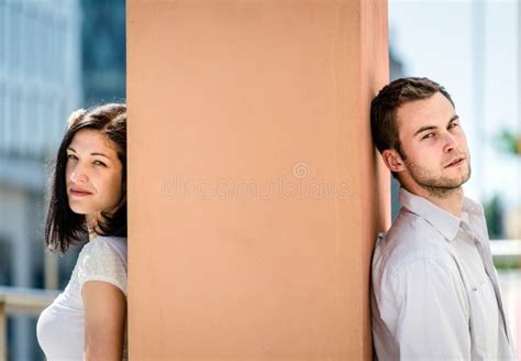 Divided Couple Outdoor Portrait Stock Image Image Of Person Date
