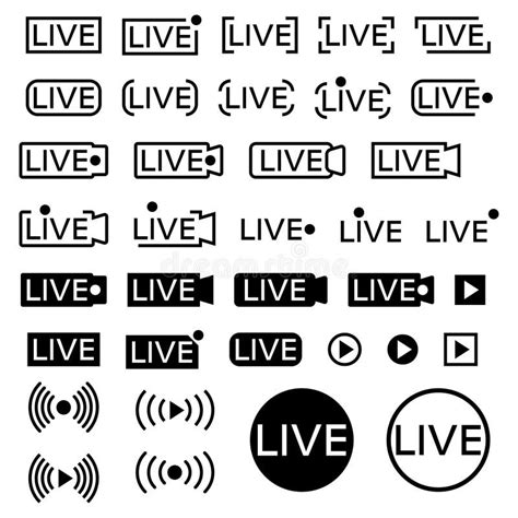 Live Broadcating Icon Set Of Live Streaming Icons Black And Red
