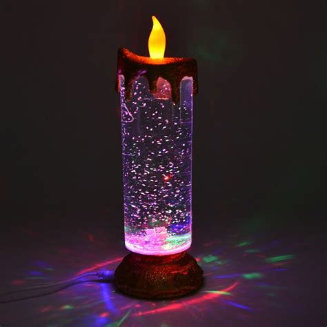 Moving Sprinkle Pattern Led Glitter Flameless Candle With Usb And In