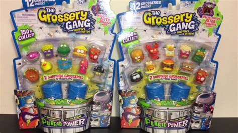 Grossery Gang Series 3 Putrid Power Trash Can 12 Packs Toy Opening