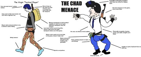 If you're just getting started, our fortnite battle royale tips and tricks can provide some helpful hints. The virgin "Tactical player vs. THE CHAD MENACE : virginvschad