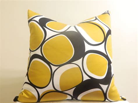 20x20 Black And Yellow Throw Pillow Cover Etsy Yellow Throw Pillow