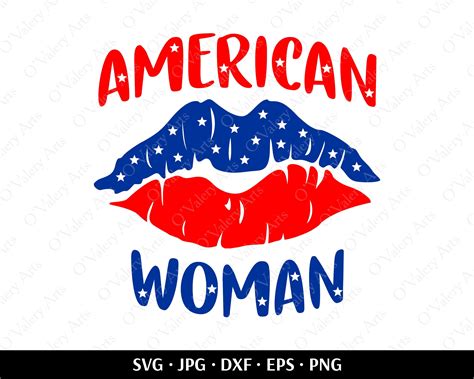 American Woman Svg Patriotic Lips Svg 4th Of July Svg American Flag