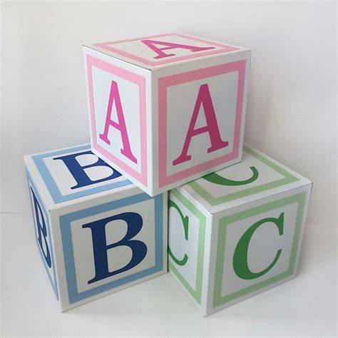 Alphabet Blocks Baby Decor Baby Blocks Baby Shower Etsy