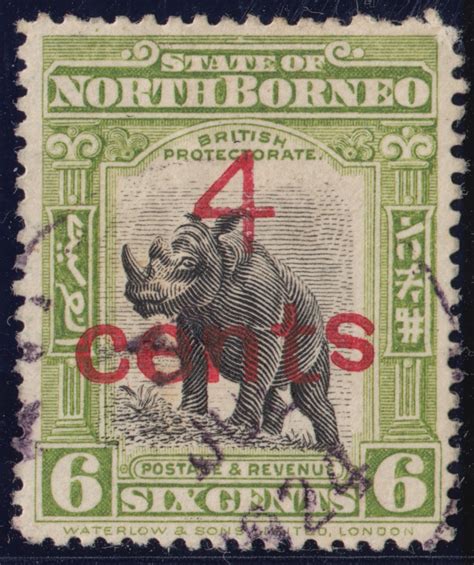 My North Borneo Stamps North Borneo 1916 4c On 6c With Raised Inverted S