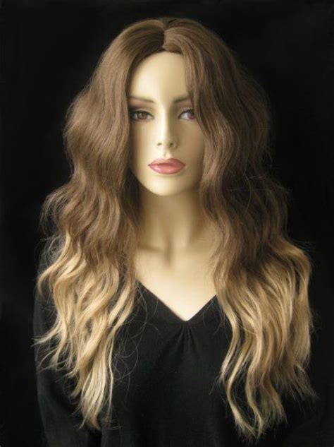Dip Dye Two Tone Chocolate Brown And Honey Blonde Wig