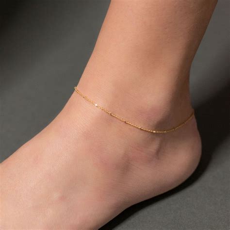 18k Gold Anklet Anklet With Chain Gold Anklet Gold Anklet Bracelet Gold Ankle Bracelet