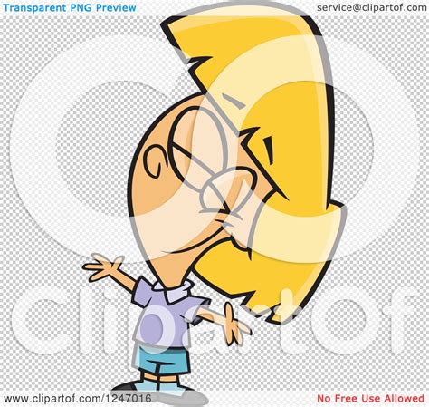 Clipart Of A Sweet Blond Caucasian Girl Wanting A Hug Royalty Free