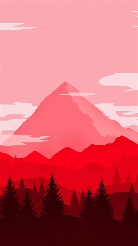 Download Red Mountains Digital Art Minimalist Wallpaper 1440x2560