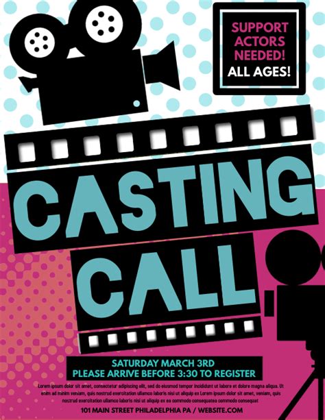 Casting Call Template Postermywall