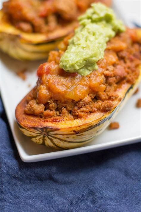 Guaranteed to become a repeat upon repeat at your table!! Buffalo Chicken Spaghetti Squash Boats | Recipe | Turkey ...