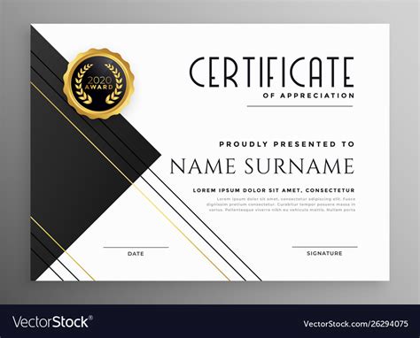 Black And White Certificate Template