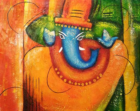 Buy Ganesha Abstract Art Handmade Painting By Payal Aggarwal Codeart