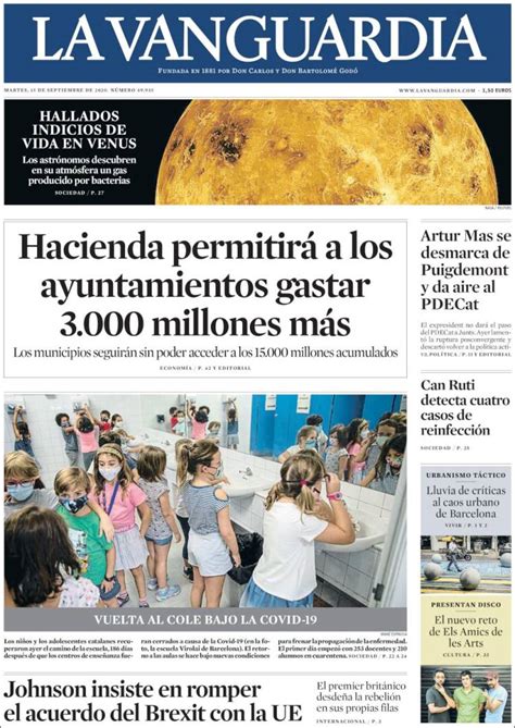 Periódico La Vanguardia España Periódicos De España Edición De