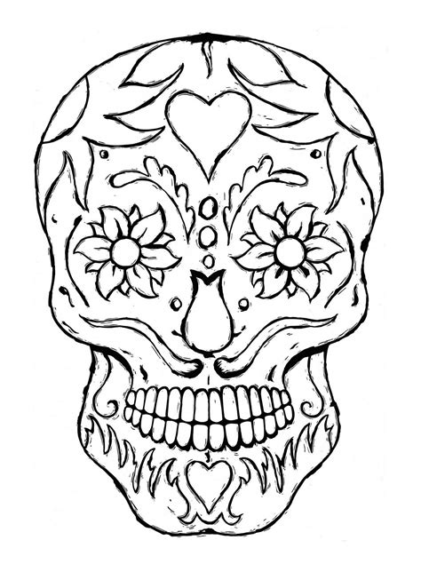 Candy Skull Coloring Pages At Getdrawings Free Download