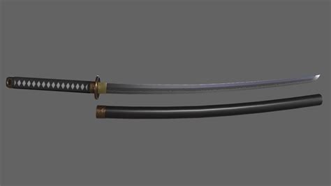 Katana Japanese Sword Black Ver2 3d Model By Daiklord