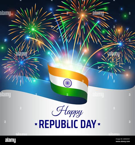 January 26 India Republic Day Vector Template With Indian Flag