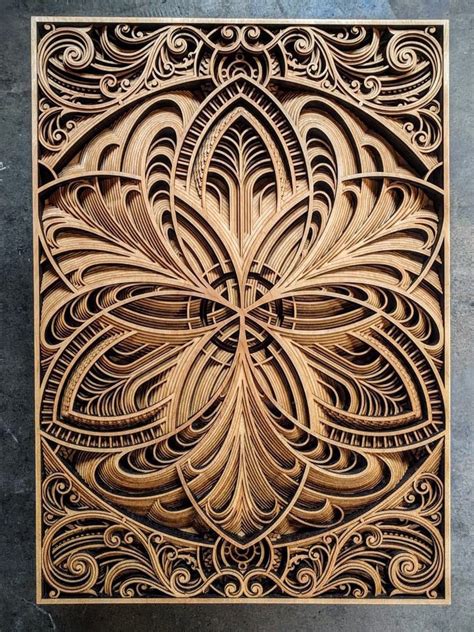 Mesmerizing Laser Cut Wood Wall Art Feature Layers Of Intricate Patterns
