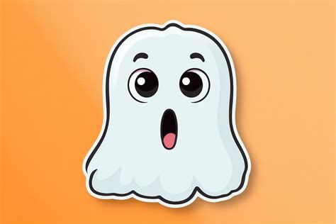 Shocked Ghost Sticker Anthropomorphic Representation Free Photo