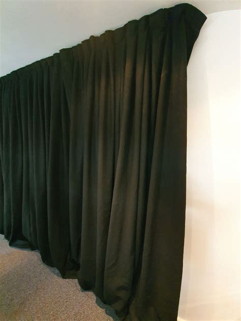 Kilo Black Wool Serge Stage Curtains Direct Fabrics