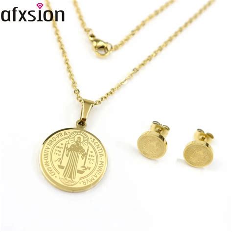 Afxsion Latest Fashion Gold Plated Stainless Steel Religious Jewelry