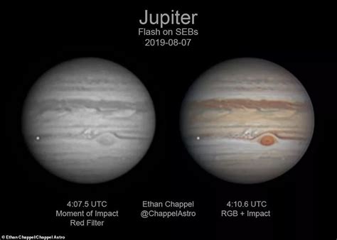 amateur astronomer captures the incredible moment a rogue space rock slams into jupiter