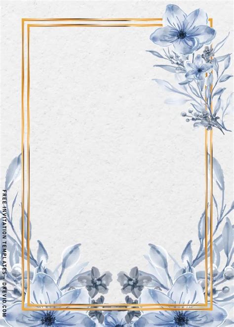 9 Stunning Blue Floral Wedding Invitation Templates Floral Cards
