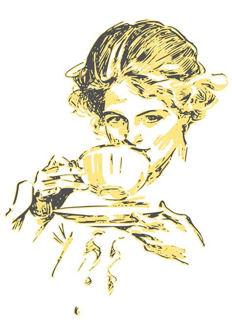 Woman Drinking Coffee Or Tea 03 Icons Png Free Png And Icons Downloads