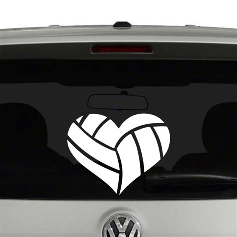 Volleyball Heart Vinyl Decal Sticker