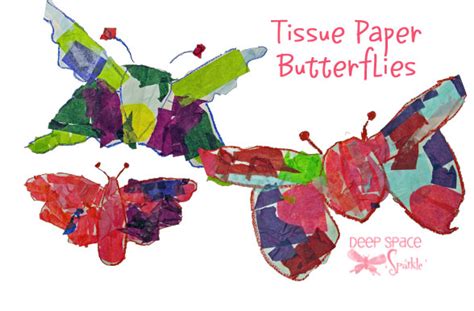 Tissue Paper Butterflies Deep Space Sparkle