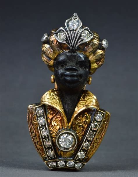 Rare Venetian Blackamoor Collection Blackamoor Brooches Victorian