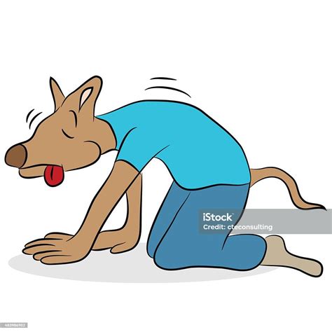 Dog Tired Metaphor Cartoon Stock Illustration Download Image Now