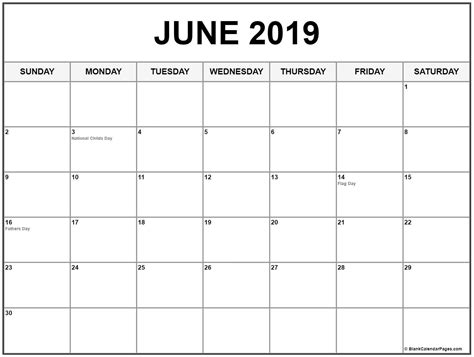 20 Printable June 2019 Calendar Free Download Printable Calendar