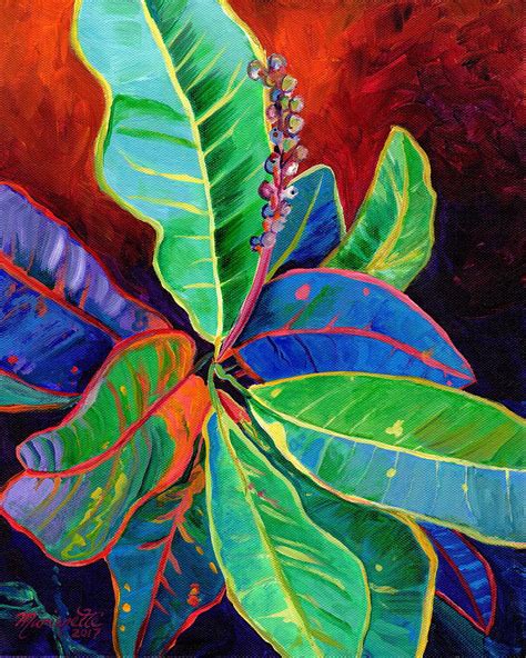 Kauai Croton Leaves 2 Painting By Marionette Taboniar Fine Art America