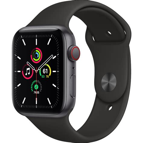 Apple Watch Se 44mm Gpscellular Grå Alusvart Sportarmband