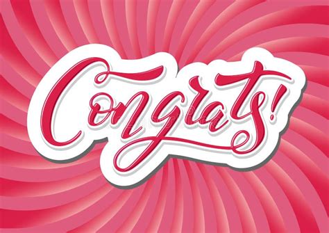 Congratulation Congrats Greeting Card Flyer Poster Hand Drawn Lettering