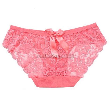 Sexy Lace Bow Knot Briefs Women Flowers Panty See Through Knickers Underwear M55 Ebay