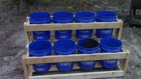 Easy To Build Bucket Garden Rack System Youtube