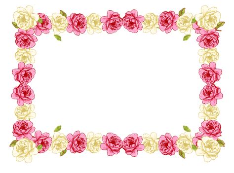 Free Digital Rose Frame Png Printable Tags Rosenrehmen