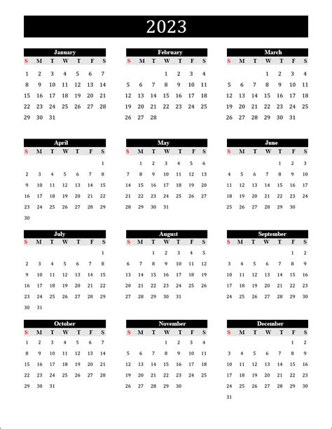 2023 2024 Printable Calendar Template 2023 Monthly Online Cherie Wallie