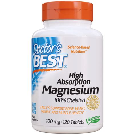 Doctors Best High Absorption Magnesium 100 Mg 120 Tablets