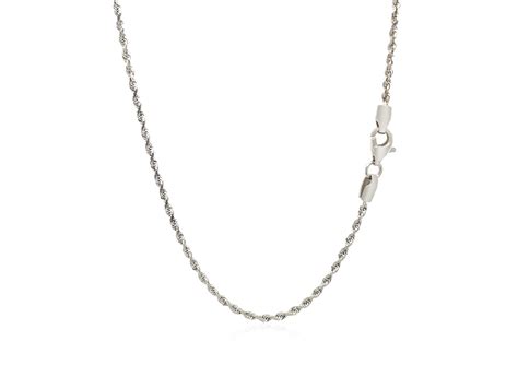 Solid Diamond Cut Rope Chain In 14k White Gold 180 Mm Richard