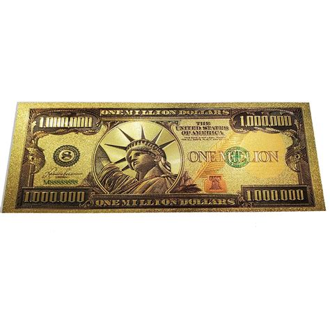 Buy Gold Foil 1 Million Dollar Bill Bookmark 5 Pack Colored Gold Banknote Us Dollar Bill Note