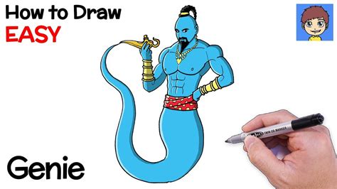 How To Draw GENIE Easy Step By Step Aladdin 2019