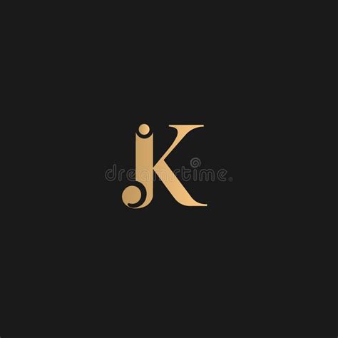 Jk Logo Golden Yellow On Black Background Stock Illustration