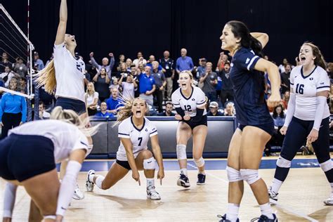 No Byu Women S Volleyball Hands Heather Olmstead Win Number In